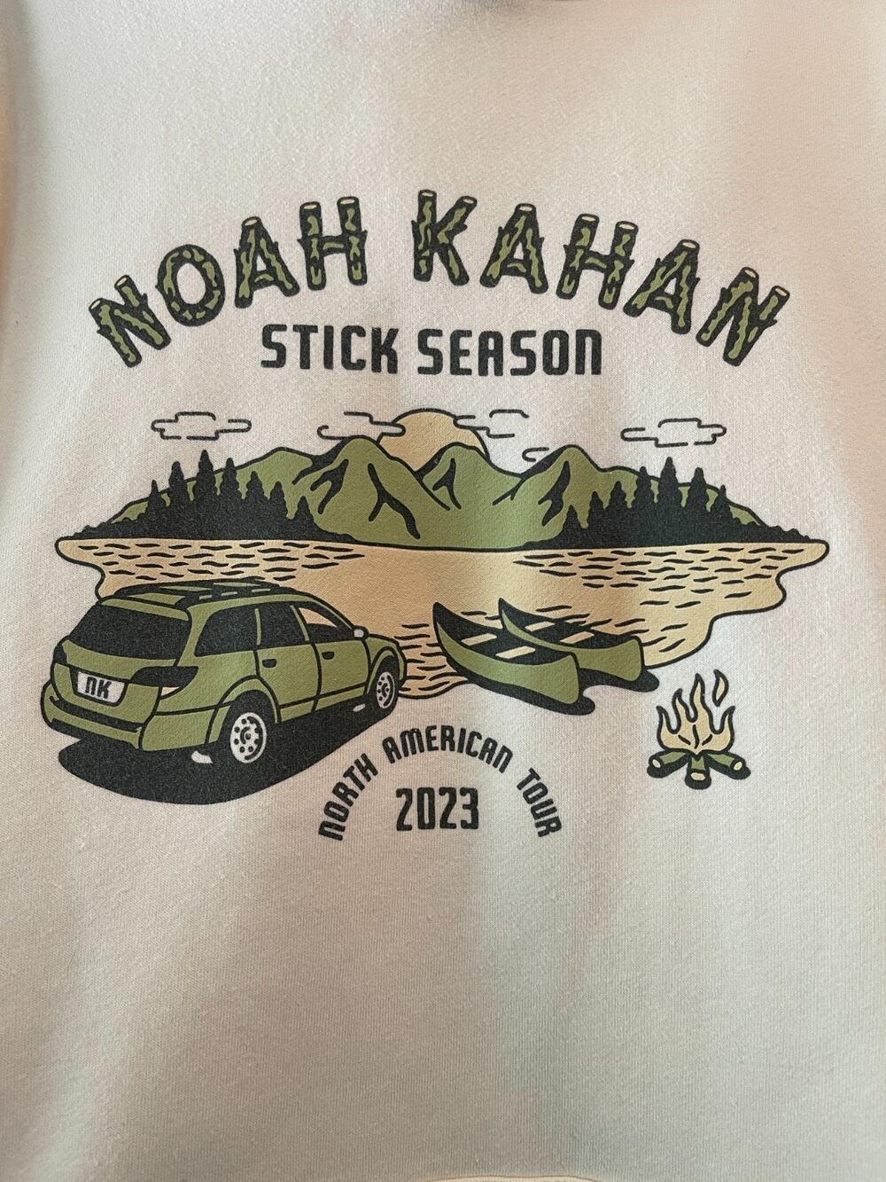 Noah Kahan Hoodie Unisex XL Beige 2023 Stick Season Band Tour